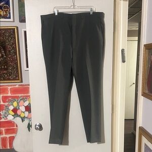 Flexslax mens gray perms-prest flat front trousers